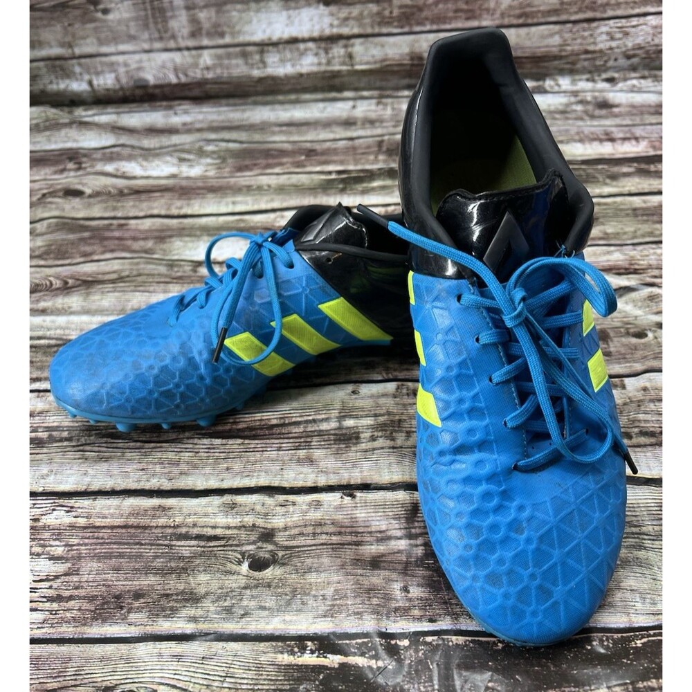 Adidas Ace 15.2 FG - Blue/Solar Yellow/Black Soccer Cleats Size 10.5